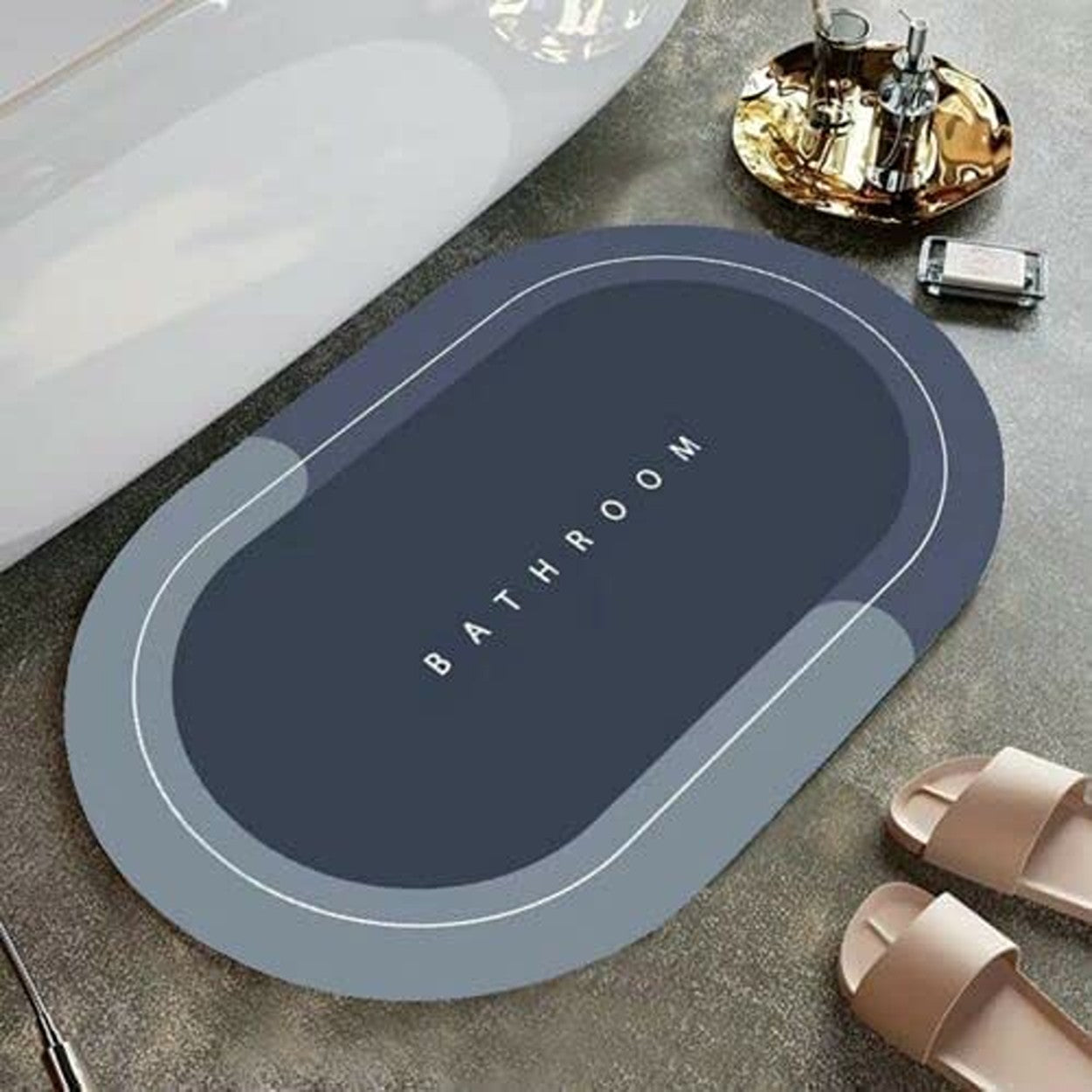 Nonslip Soft Rubber Bath Mat For Bathtub And Shower, Anti Slip Bacterial Anti Bacterial Machine Washable Pvc