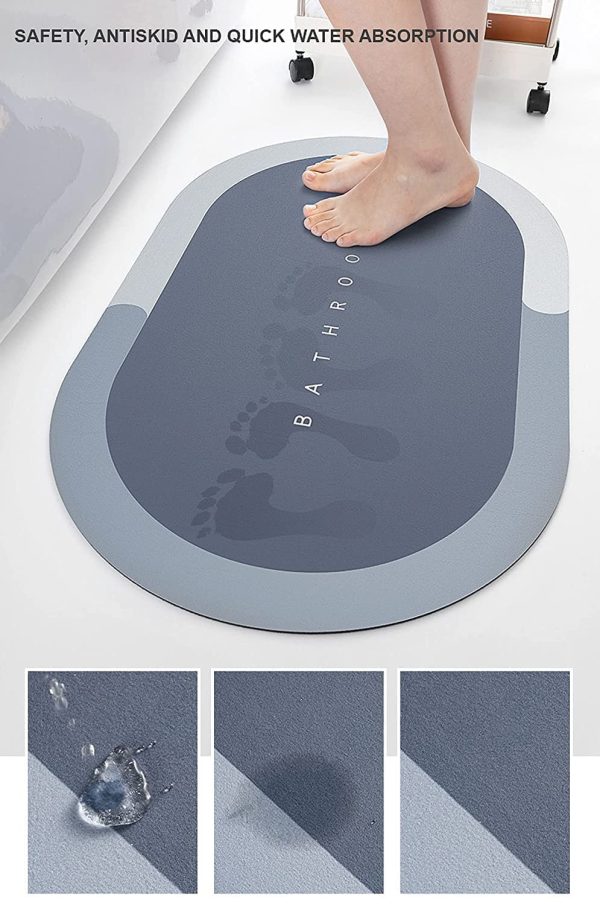 Nonslip Soft Rubber Bath Mat For Bathtub And Shower, Anti Slip Bacterial Anti Bacterial Machine Washable Pvc