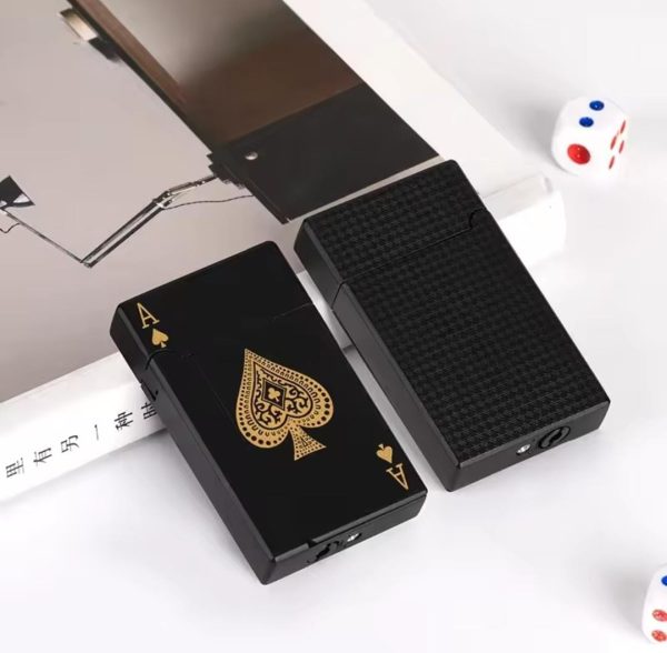 Ace Card Jet Torch Lighter – Windproof, Refillable Green Flame with Cool Playing Card Design