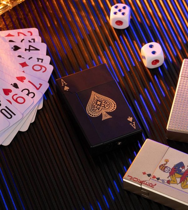 Ace Card Jet Torch Lighter – Windproof, Refillable Green Flame with Cool Playing Card Design