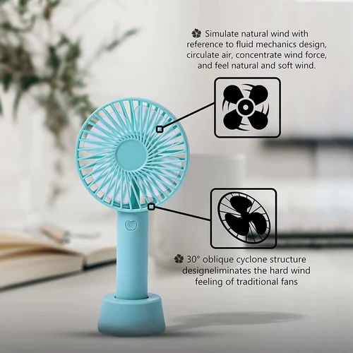 Portable Usb Rechargeable Fan | Handheld 3 Speed Strong Wind Electric Small Mini Cooling Fan