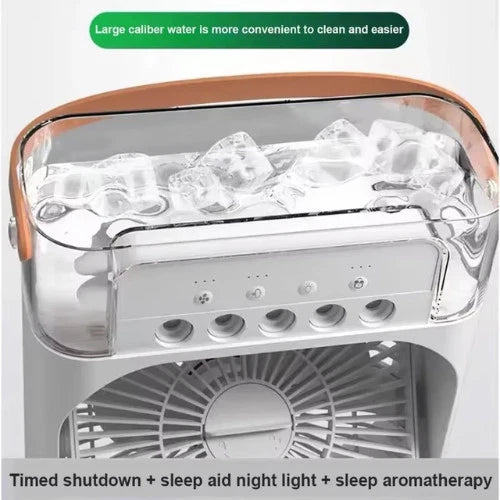 Portable Air Conditioner Fan Usb Electric Fan With Led Night Light, Fine Mist Water, And Humidifier Function