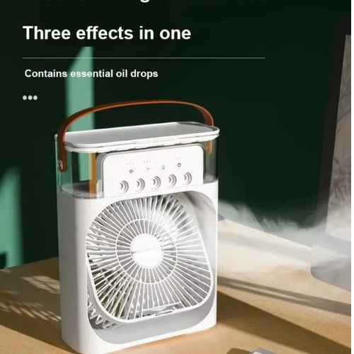 Portable Air Conditioner Fan Usb Electric Fan With Led Night Light, Fine Mist Water, And Humidifier Function