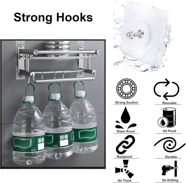 10-Piece Self-Adhesive Wall Hooks – Heavy-Duty, No-Drill Mounting for Frames, Keys, Towels & More