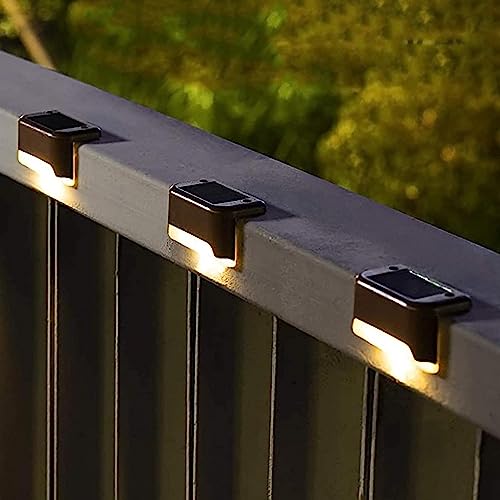Pack Of 4 Solar Deck Lights Outdoor Step Fence Lights Waterproof Solar Lamp For Railing Stairs Pathway Garden Light Decoration