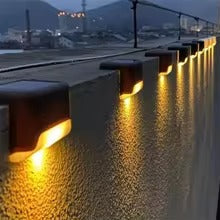 Pack Of 4 Solar Deck Lights Outdoor Step Fence Lights Waterproof Solar Lamp For Railing Stairs Pathway Garden Light Decoration